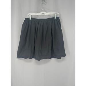 Norma Kamaki Skirt 14A Black Cotton A Line Tiered Elastic Pockets Lagenlook